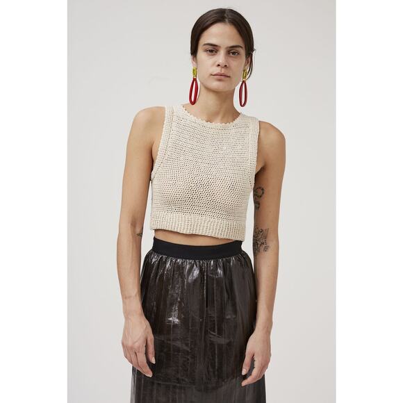 Rachel Comey Lois 100% Cotton Crochet Knit Sleeveless Top Celery Green Sz M $388 - Picture 3 of 16